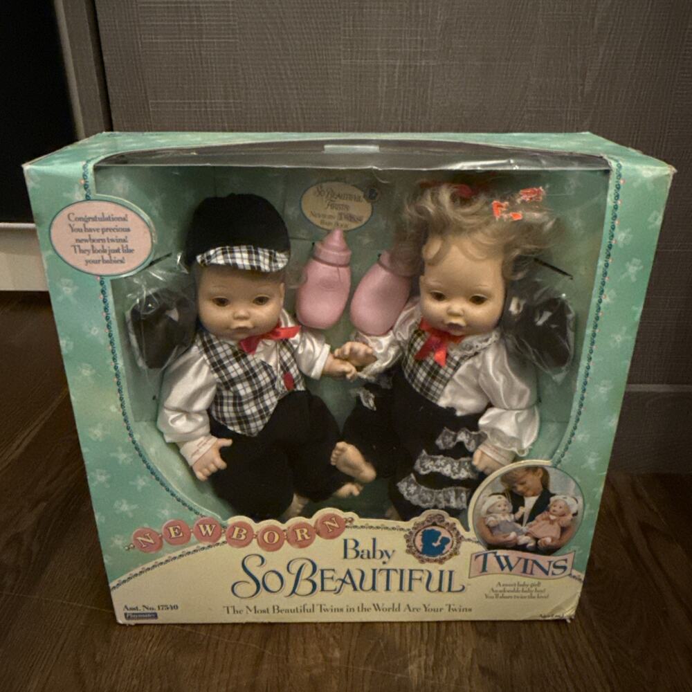 Vintage NIB NEWBORN Baby So Beautiful Twins Doll Set